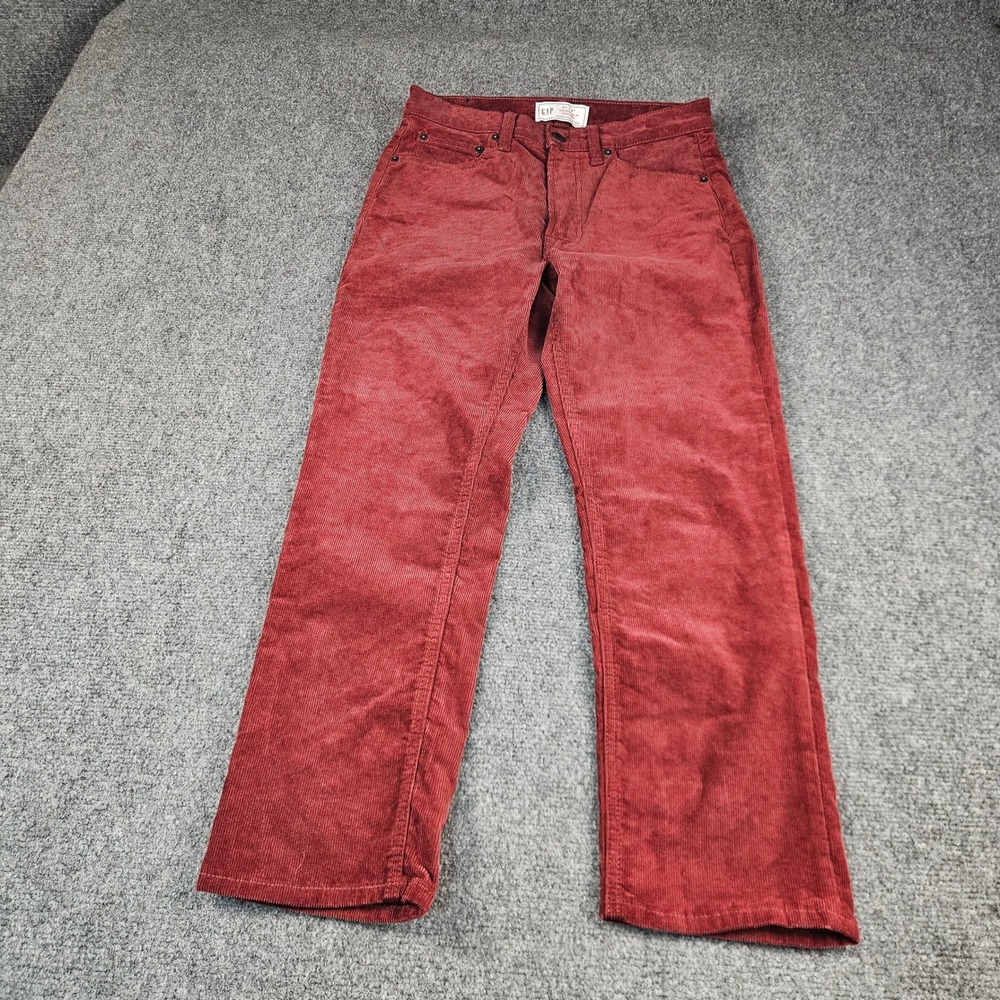 Gap Vintage Slim High Rise Corduroy Pants Burgundy Red Petite 27/4P 1166
